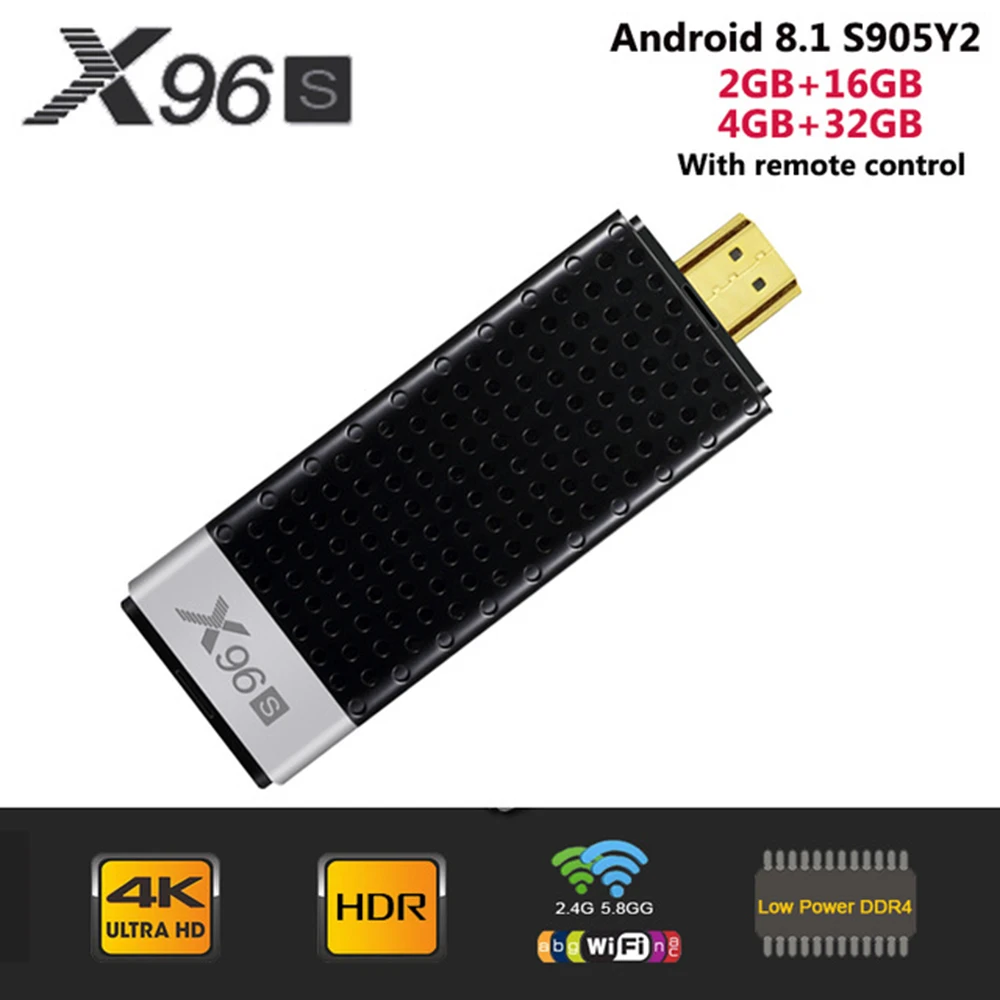 

X96S Smart TV S905Y2 Quad Core Android 8.1 TV Set Top Box 2GB/4GB RAM+16GB/32GB ROM 2.4GHz 5.8GHz WiFi BT4.2 4K Media Player