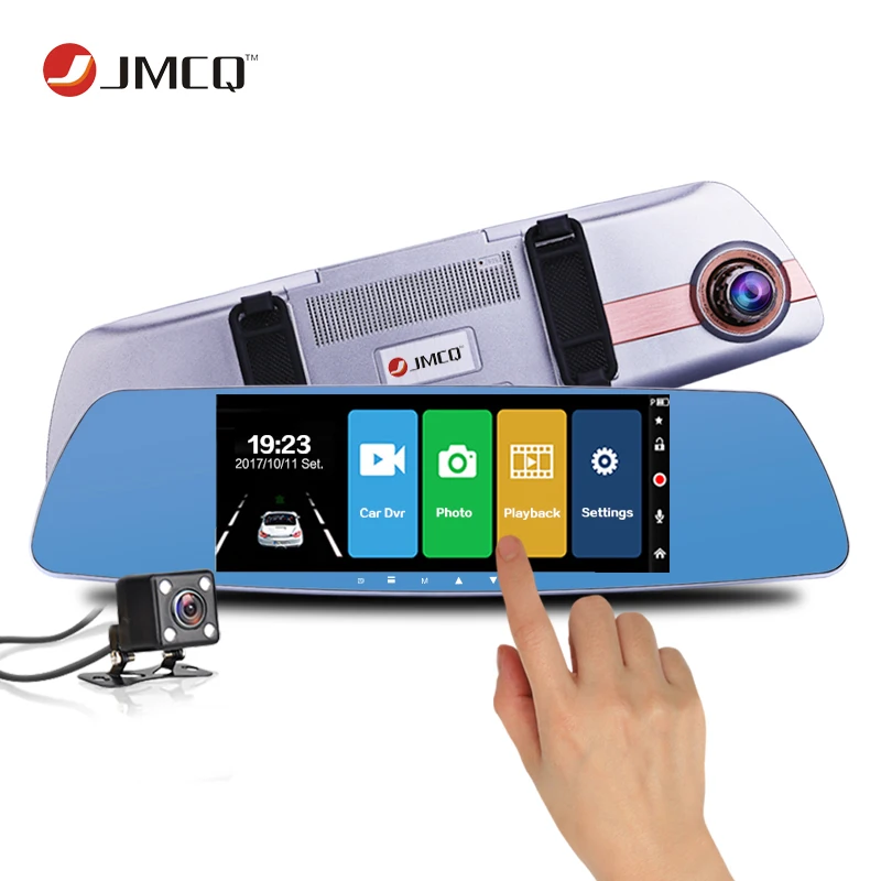 

7 Inch Touch Screen Car DVR Dual Lens Camera Rearview Mirror Video Recorder Dash Cam Auto Camera Portable Recorder Night Vision