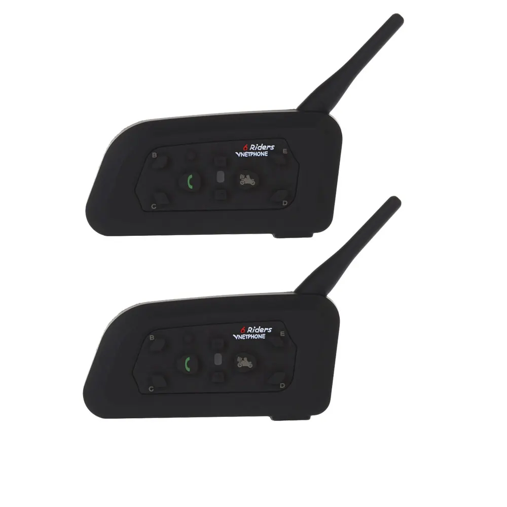 2PCS V6 1200M Motorcycle Bluetooth Helmet for 6 riders BT