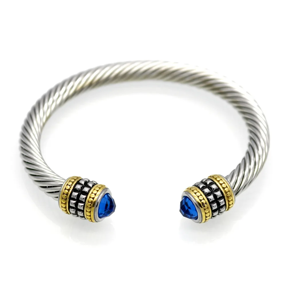 

Vintage Bangles Gold Stainless Steel Bracelet Multi Twisted Cable Wire Bangle Cuff Bracelets YM-53