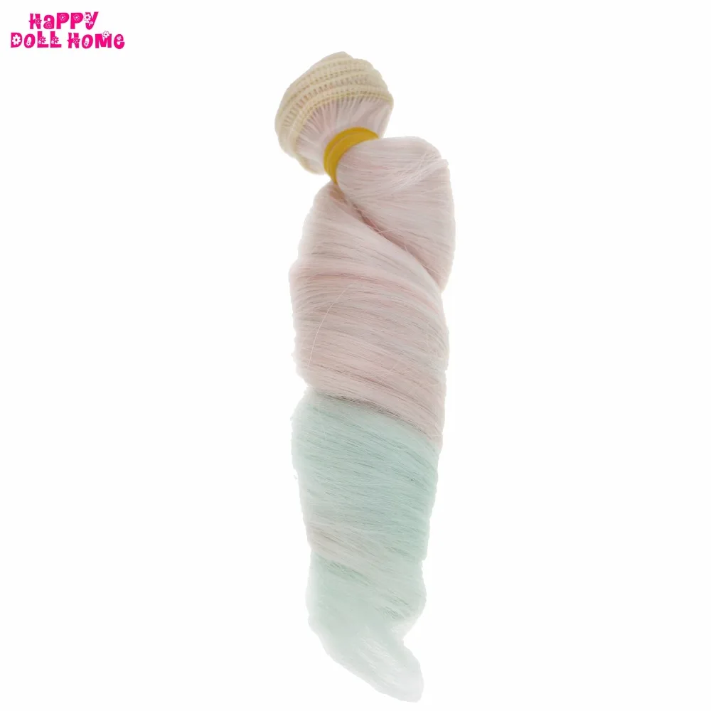 1х DIY кукольный парик 15*100 см градиент волнистые волосы для Blythe SD BJD 1/3 1/4 1/6