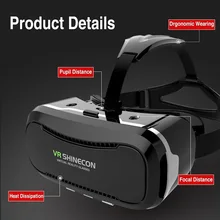 high quality VR Shinecon Glasses II Version VR Box Virtual Reality 3D Glasses with Original Bluetooth Gamepad for 4.3-6.0″ Phone