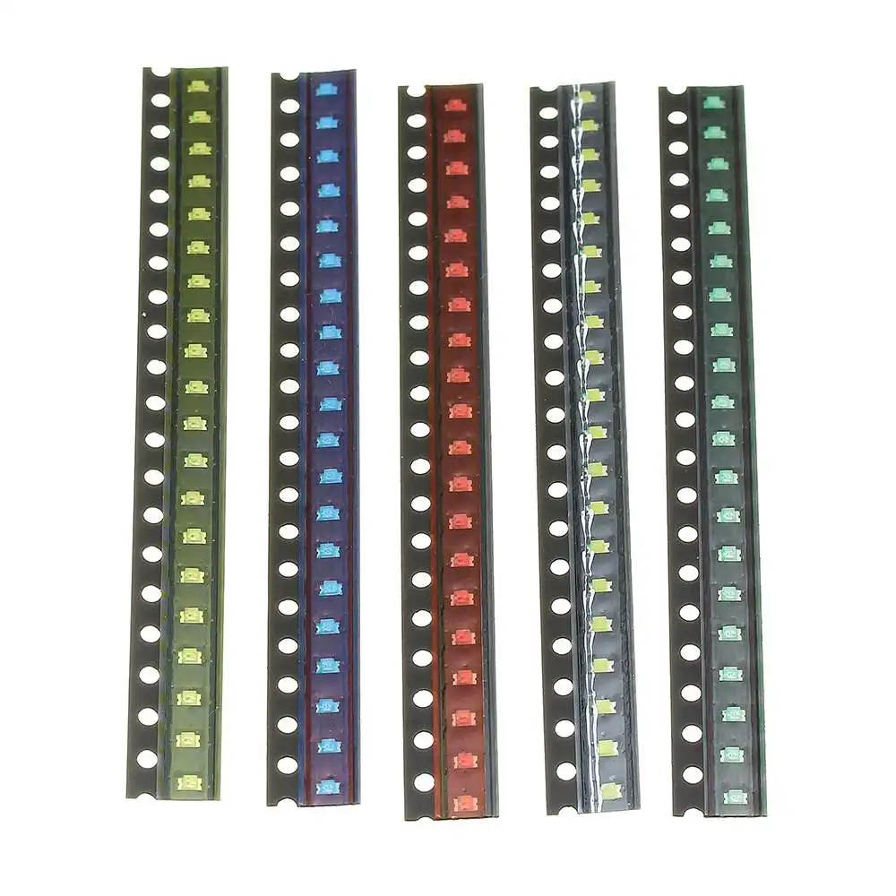 100x LED Assorted Colors Individual 5mm 3V PCB Kit Green//White//Red//Blue//Yellow