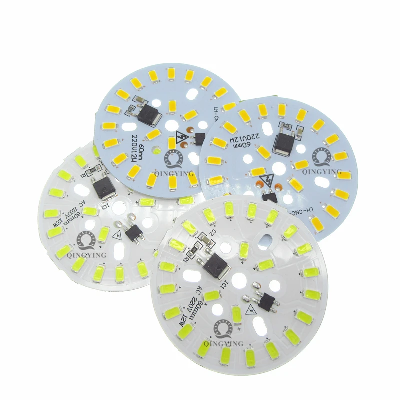 Aexit 3 Pcs Relays 7W Pure White 15 SMD 5730 LED Aluminum Base Round Led PC Board Relays Bulb Panel