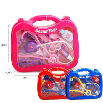 

Cartoon Kids Cosplay Puzzle Hobby Nurse Pretend Play Plastic Syringe Stethoscope Kit Physician Set Medical Tool Case Doctor Toy