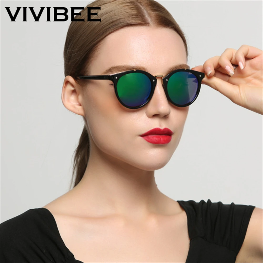

VIVIBEE 2019 Trending Sunglasses Square Women Vintage Luxury Mirror Sun Glasses Brand Designer Womans Gradient Shades