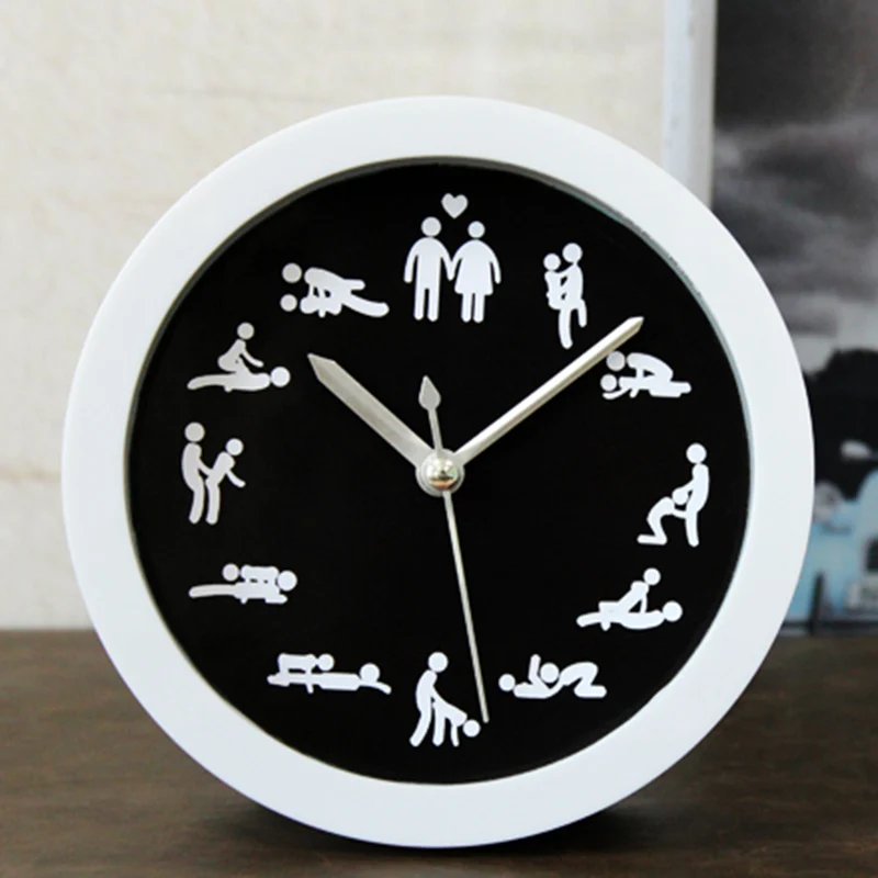 

HOT Round Desk Pornhub Clocks 3D Original Wooden Alarm Clock Silent Table Clock