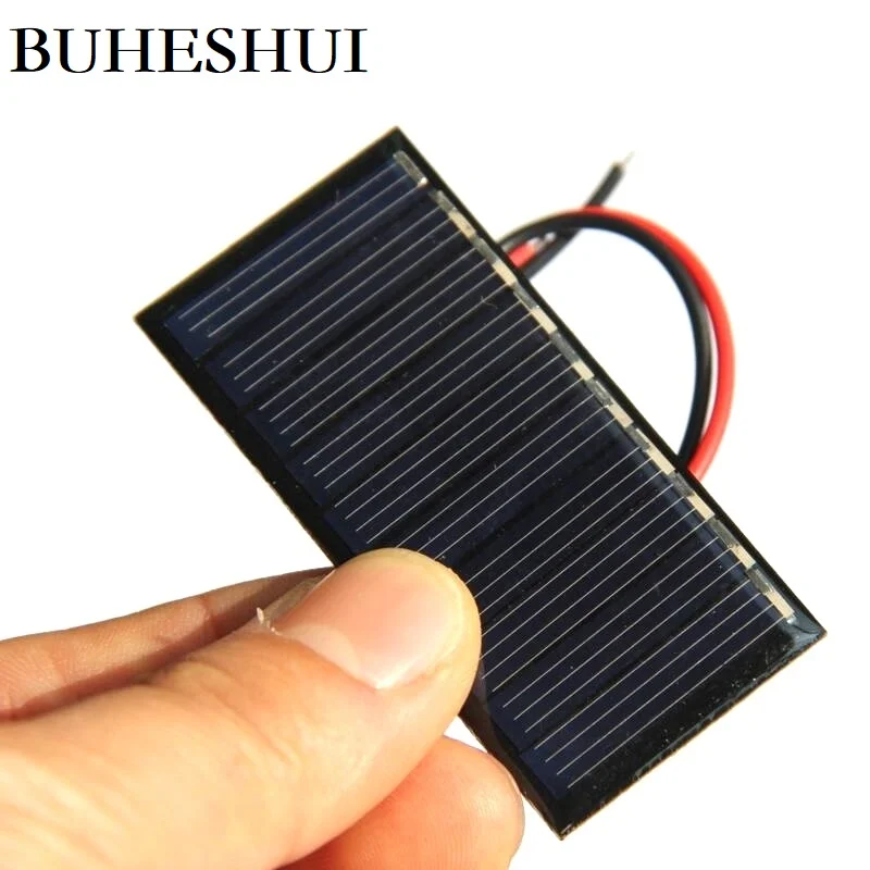 

BUHESHUI 5V 50MA Solar Cell Module+Wire Polycrystalline DIY Solar Panel Charger For 3.7v Battery Toy 60*30MM Study Kits 10pcs