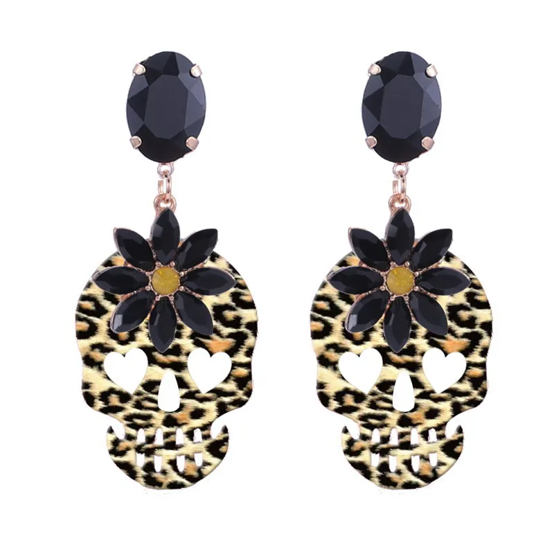 Skull head drop earrings for woman (6)