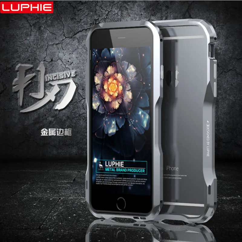 Luphie coque для iphone 7 plus чехол Роскошные алюминий металла рамки + кожа задняя крышка 6 6s