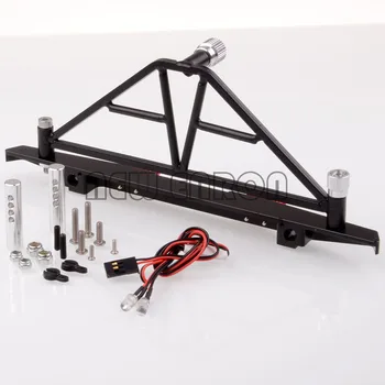 

CNC RC 1/10 AXIAL SCX10 Crawler Metal REAR Bumper Spare Tire Carrier LED