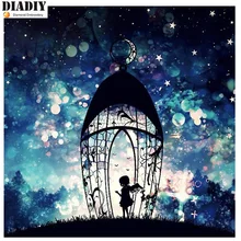 Полный квадратный и Круглый Алмаз 5D DIY Алмазная картина фото на заказ Аниме звездное небо 3D вышивка крестиком Мозаика Декор