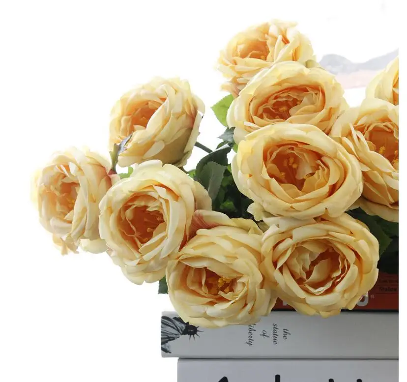 6678 En Gros 20 Pcs 67 Cm Simulation Rose Fleur Unique Anglais Rose Fleurs De Haute Qualité Unique Fleurs De Mariage Décoration De La Maison Dans