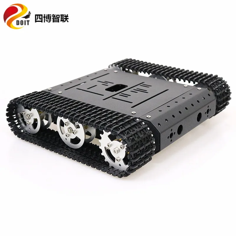 

SZDOIT TC-100 Metal Tank Chassis Shock-absorbing Crawler Robot Off-road + 4 PCS Motor Multi-functional Robot Platform