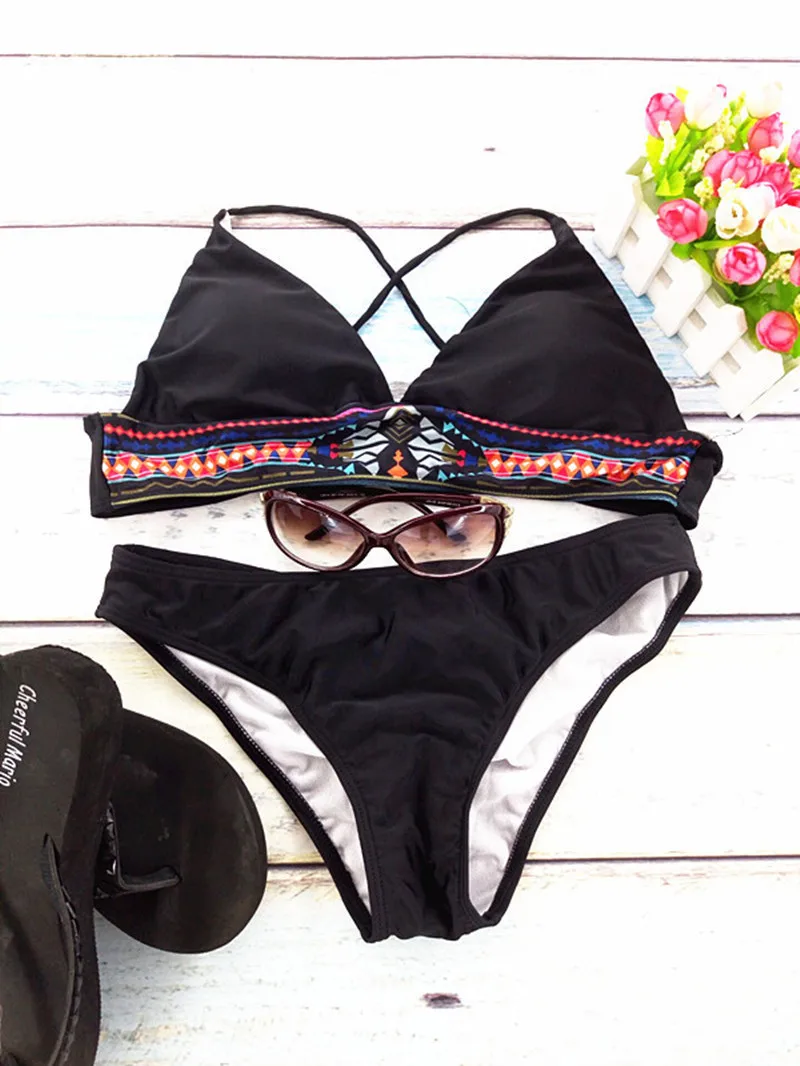 New push up bikinis set 2018 female two-pieces swimsuit flower ruffles tops bikini halter bathing suit scrunch bottoms swimwear HTB114 ONVXXXXXlXFXXq6xXFXXXS - New push up bikinis set 2018 female two-pieces swimsuit flower ruffles tops bikini halter bathing suit scrunch bottoms swimwear