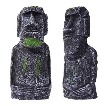 

Resin Artificial Aquarium Decoration Easter Island Statue Underwater Landscaping Craft Ornaments For Fish Tank Decor