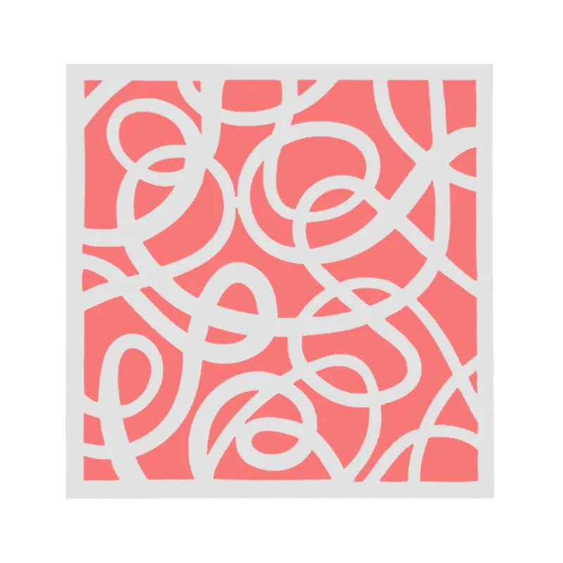 

13*13 Curve pvc Layering Stencils for Diy scrapbook coloring,painting stencil,home decor diy etc. Product image