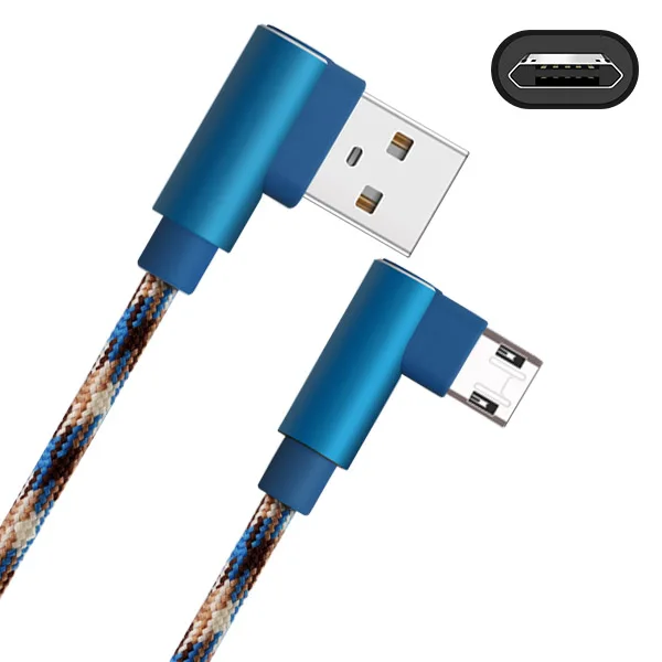 APPACS Micro USB кабель быстрое зарядное устройство 5V2.A 1 м нейлоновая оплетка кабель синхронизации данных и зарядки для samsung Камуфляж Плетеный USB кабель - Цвет: Синий