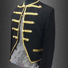 Плюс размер S-4XL тонкий черный мужской костюм топ бар ночной клуб окрашенный узор костюмы певец DJ сценическая одежда куртка Верхняя одежда Пальто