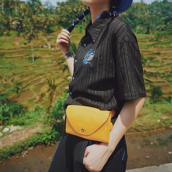 

2019 women Fashion Spring and Summer solid 3 color Retro wild waist bag for female