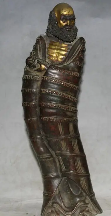 

Details about 18" Chinese Purple Bronze 24K Gold Arhat Damo Bodhidharma Dharma Buddha Statue