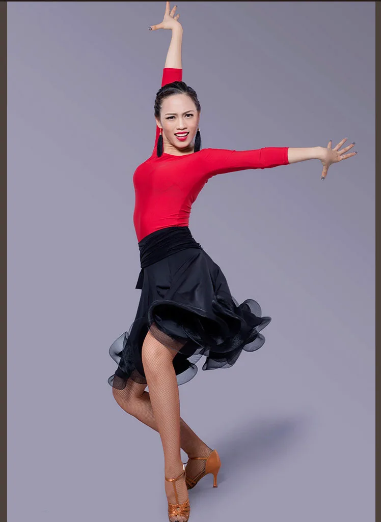 Latinské taneční šaty Sexy hedvábný samet Latinské dívky Fringe Ballroom Sukně Tango Šaty salsa robe de danse latine výplně danza latino