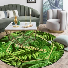 Тропические зеленые листья круглые ковры и маленькие коврики гостиная компьютерный стул Cloakroom Tapete детская игровая палатка Противоскользящие коврики