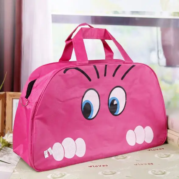 2014 New Women Lady Nylon Cat Print Travel Bags Duffle Sport Blue Pink |
