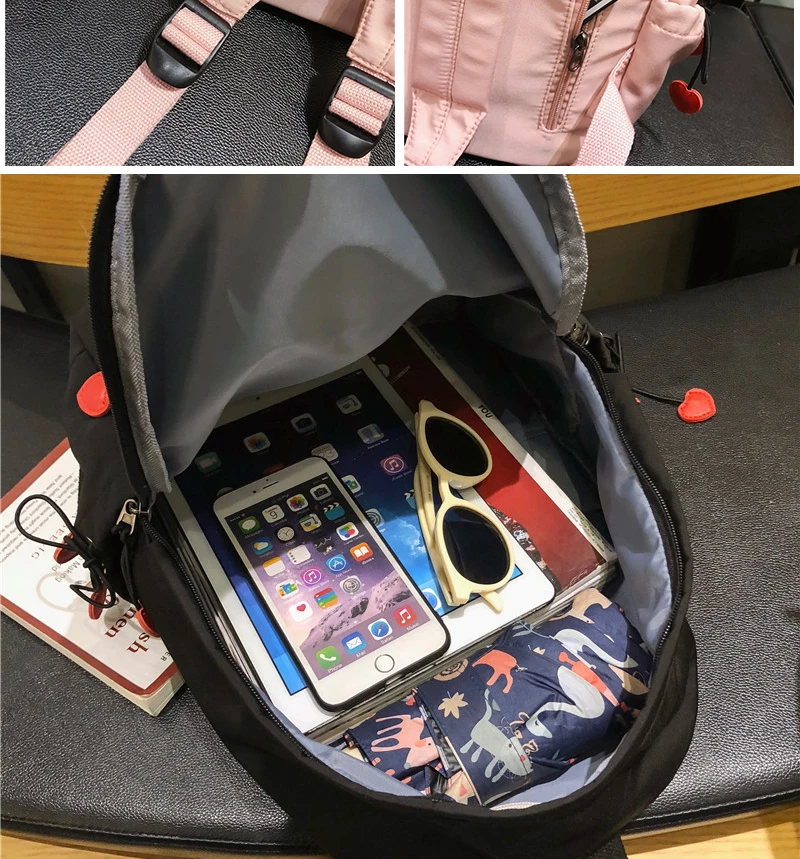 LENLEI водонепроницаемый нейлоновый рюкзак для женщин сердце сумка для путешествий со шнурком школьная сумка для девочек-подростков женский рюкзак элегантный дизайн Mochila