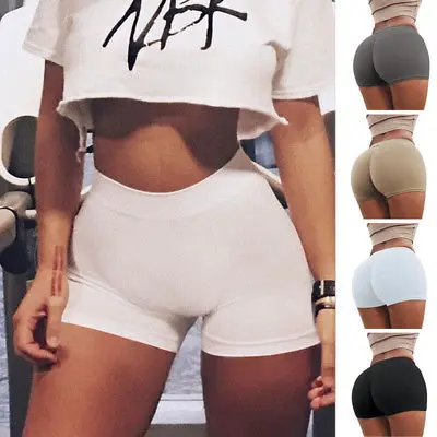 

Seamless Club Dance Shorts Push Up Hip Skinny High Waist Bottoms Solid Shorts Women