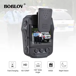BOBLOV PD50 HD1296P ИК Ночное видение полицейская нательная видеокамера Регистраторы DVR WDR 32MP безопасный видеорегистратор 32 ГБ/64 Гб/gps дополнительно