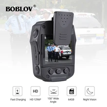 BOBLOV PD50 HD1296P IR Night Vision policja kamera noszona na ciele rejestrator DVR WDR 32MP bezpieczeństwa rejestrator wideo 32 GB/64 GB /GPS opcjonalnie
