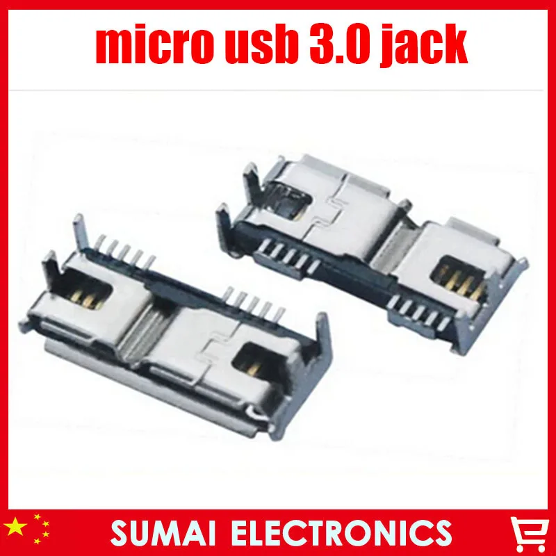 20 шт./лот USB 3 0 Micro B гнездо 10 Pin зарядный провод для мобильного жёсткого диска