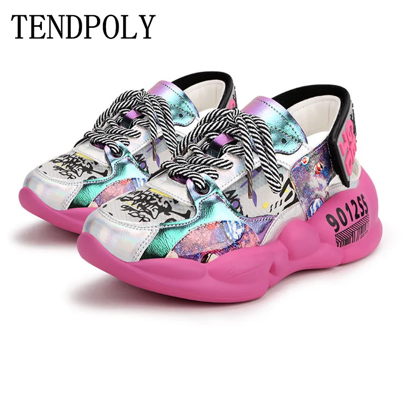 

Summer new wild doodle round head strap shoes sports sandals female trend comfortable wild non-slip magic shoes women's shoes