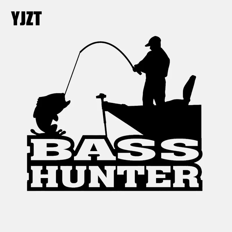 YJZT 15 см * 13 2 Bass Hunter Рыбалка виниловые наклейки в виде Фотообоев c переводными картинками автомобиля Стикеры