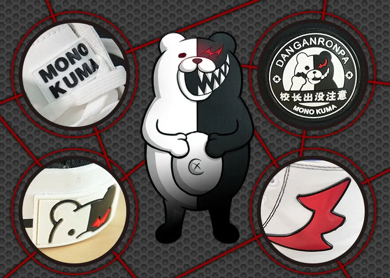 Японский аниме Danganronpa 3 Косплей Монокума ОБУВЬ парусиновые ботильоны для женщин и мужчин Dangan Ronpa обувь