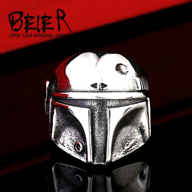 

Beier new store 316L Stainless Steel ring top quality New Star Wars Clone storm Mask ring fashion jewelry BR8-293