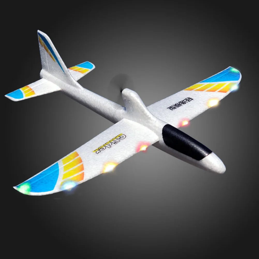

Airplane Model DIY Hand Throwing Gift Glider RC For Children Kids Educational Toy Capacitor Electric Foam Launch With Light