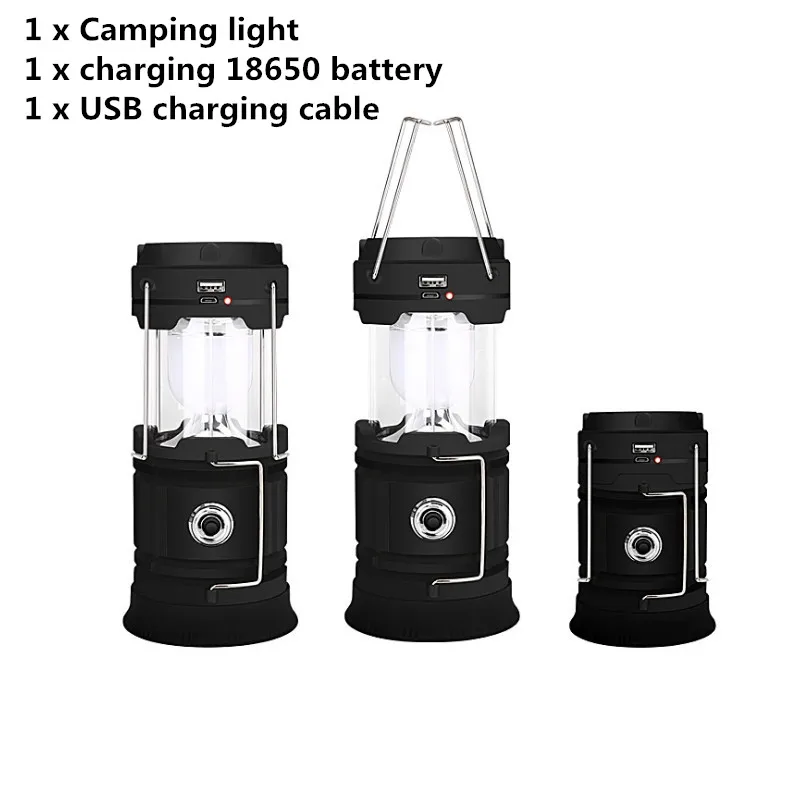 Dropshipping LED Camping Lantern Flashlights Collapsible Solar Tent Light Gear Equipment for Outdoor Hiking Emergencies | Освещение