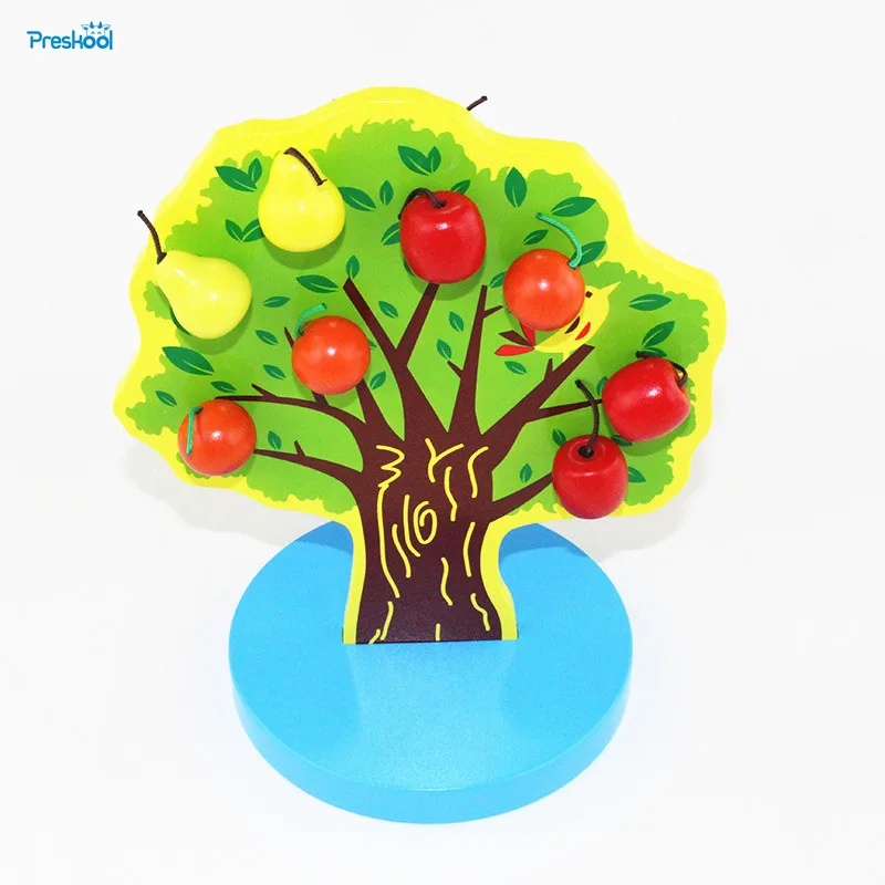 Montessori Educational Wooden Toys Apple Tree Baby Toy Early