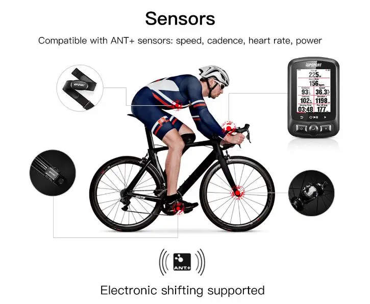 Цена I font b gps b font порт ANT + font b gps b font IGS618 велосипедный Bluetooth беспроводной секундомер Спидометр Водонепроницаемый IPX7 велосипедный Спидометр компьютер