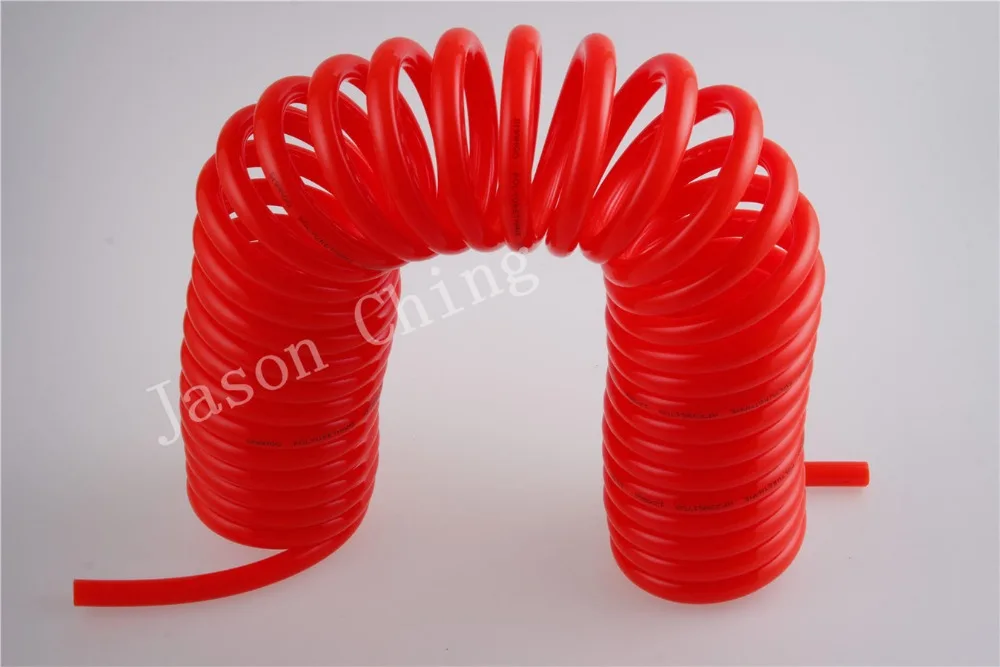 

8mm Polyurethane Recoil Air Tube Pneumatic Compressor Coil Spring Hose 15M Red