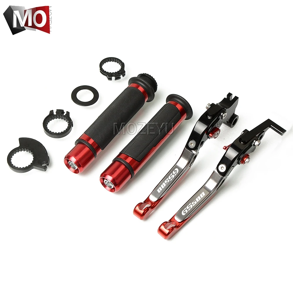 Black Titanium Red Мотоцикл с ЧПУ Регулируемый складной Extenable сцепные рычаги руль штыри для Suzuki GS500 GS 500 1989-2008 1990 1991 - Цвет: Black Titanium Red