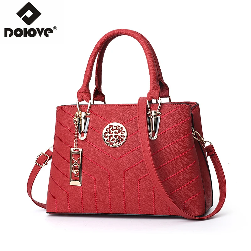 DOLOVE Fashionable New Style Woman Bag, PU Leather Thread Messenger Bag ...