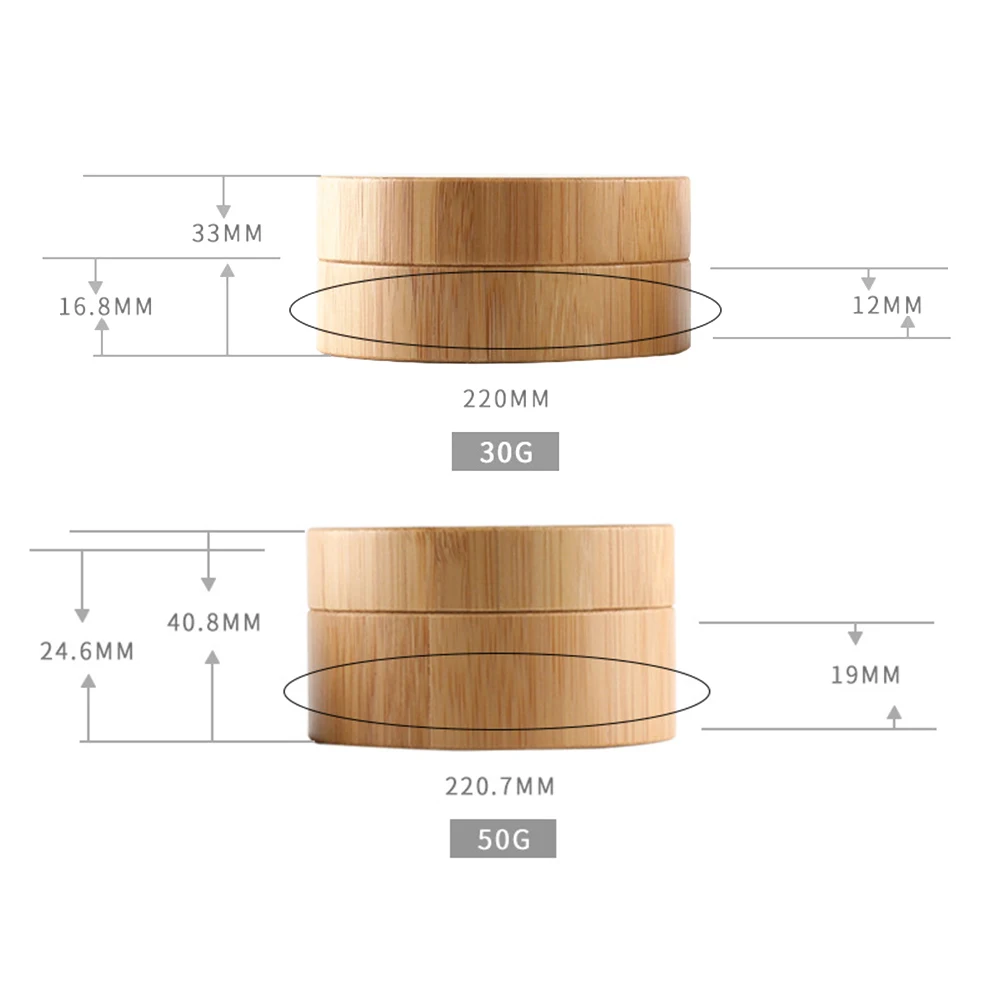 30 мл/50 мл бамбуковая деревянная банка для косметики пустой контейнер для крема для лица высококачественный DIY бамбуковый кремовый многоразовый ящик для хранения
