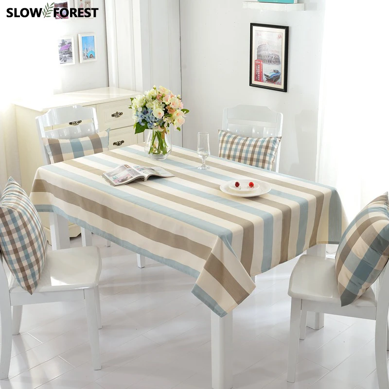 Slow Forest Country Style TableCloth Waterproof Lattice Table Cloth Cotton Fabric Kitchen Rectangular Plaid Cover