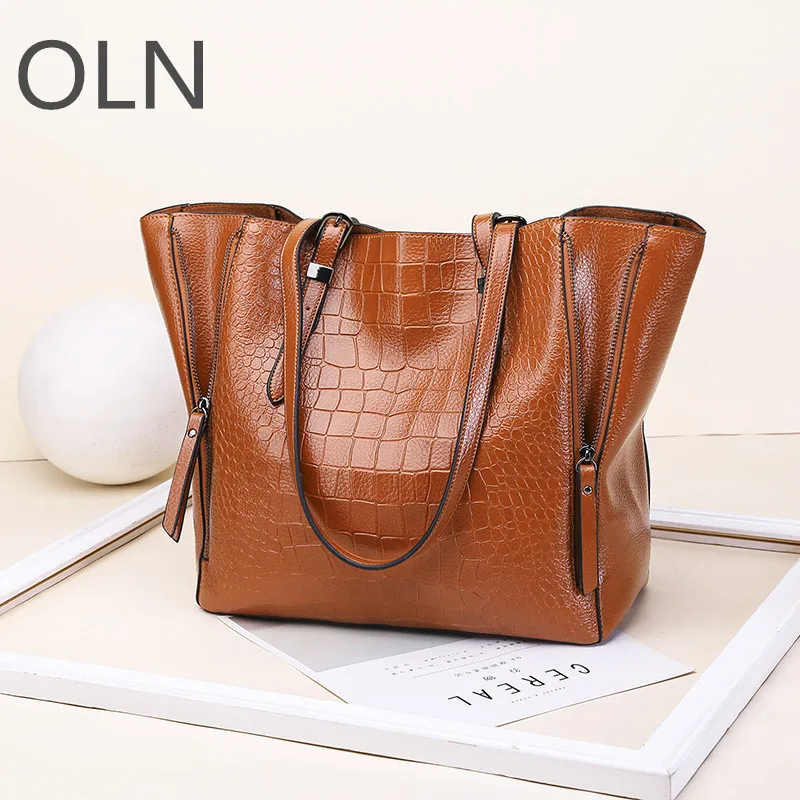 

Classic Women's bag Fashion One Shoulder Handbag Ladies Bag Multi-Purpose Crocodile Pattern Hundred-pack Women's Bag Big Bag