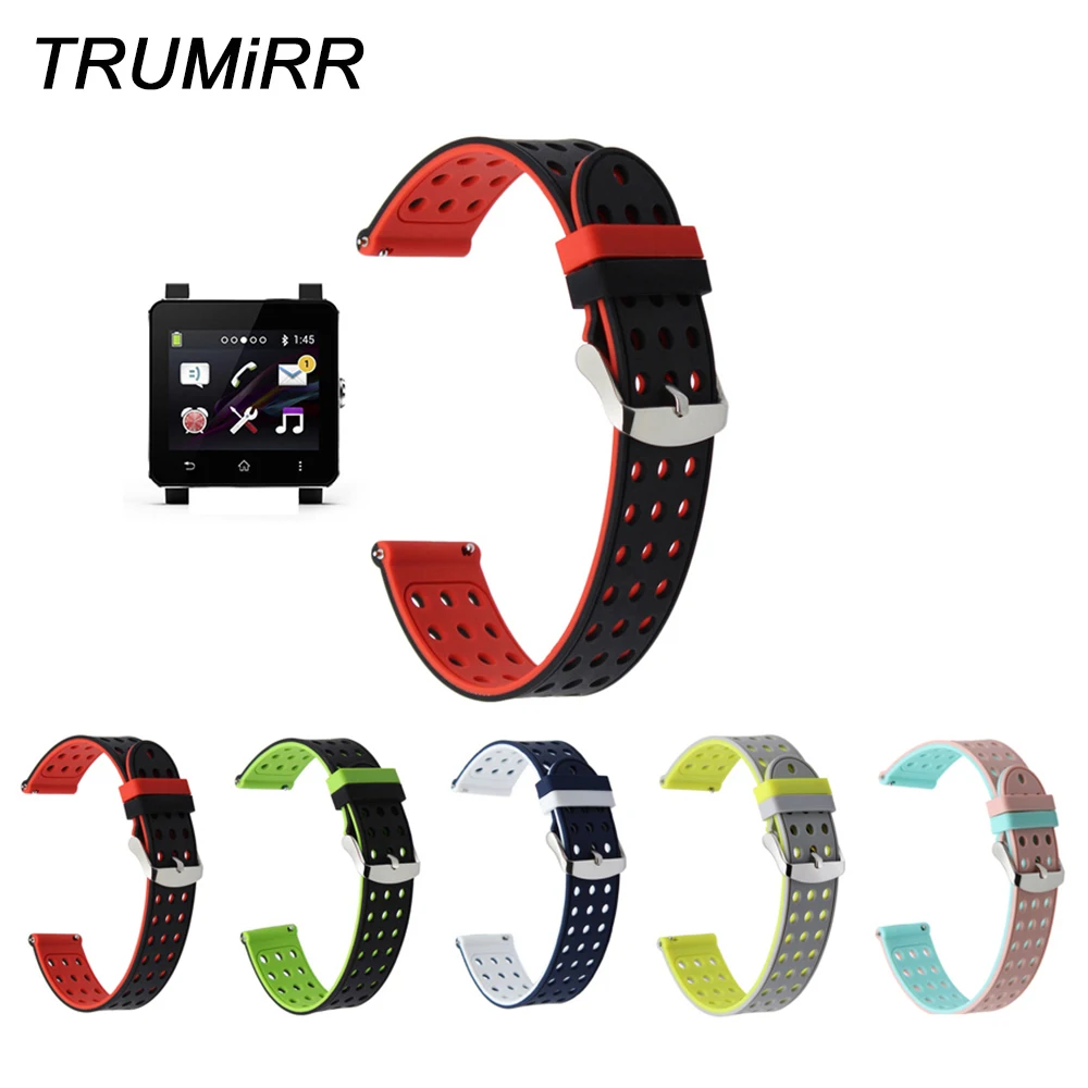 Быстросъемный силиконовый резиновый ремешок для часов 24 мм Sony Smartwatch 2 SW2 Suunto