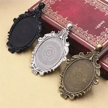 Fit 30x40 мм Овальные Кабошоны цинковый сплав кулон лоток Камея/стекло/рамка для кабошона ободок настройки пустая база 5 шт./лот K05296