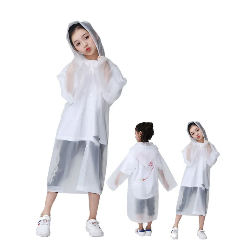 

Girls Children Baby Kids Waterproof Kids Eva Waterproof Hood Student Rain Poncho Waterproof Coat